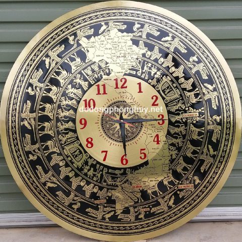 đồng hồ bằng đồng biểu tượng bản đồ Việt Nam