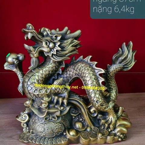 tượng rồng phong thủy bằng đồng