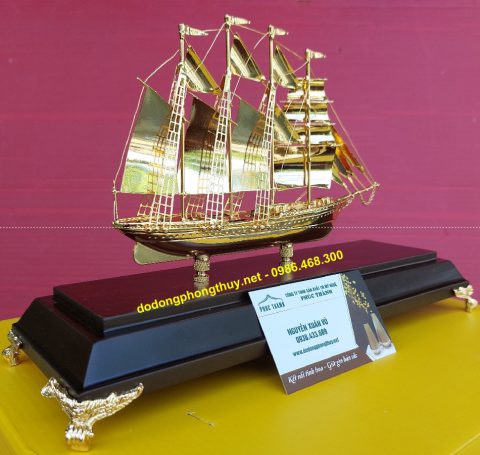 mô hình thuyền buồm bằng đồng