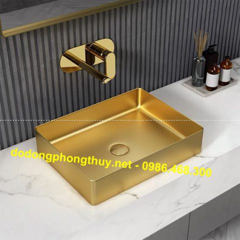 rectangular brass sink