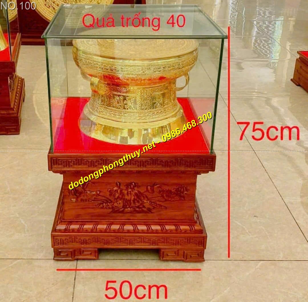 Quả trống đồng mạ vàng Qua trong dong ma vang