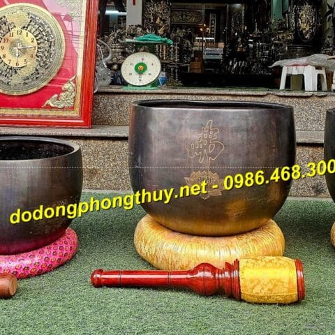 Chuông bát, chuông thỉnh bằng đồng, âm thanh ngân dài 2 chuong dong dai bai